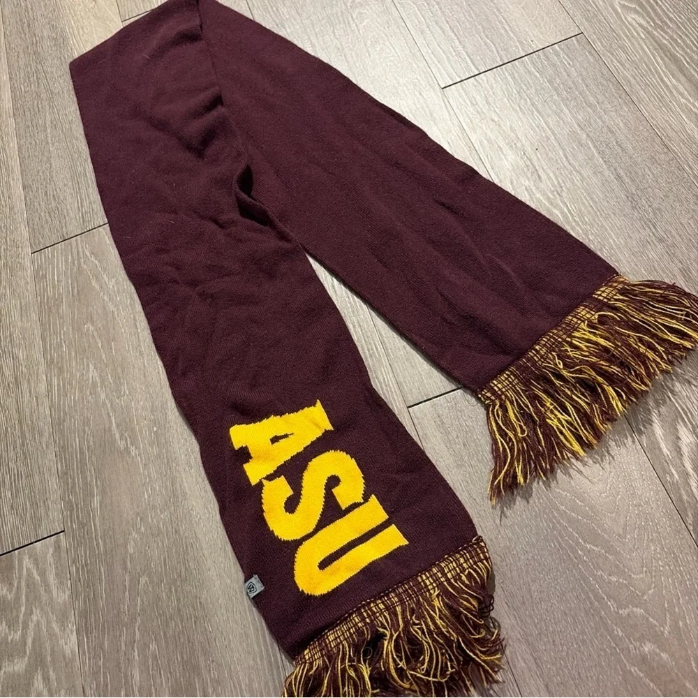 Maroon Scarf with Arizona State University Logo and Fringe